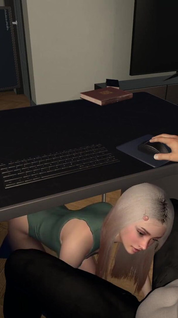 Epski trenutak iz "Moja djevojka mi je popušila dok je moja žena bila u blizini, l 3d Hentai Animacija"
