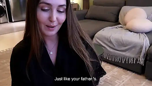 Lonely Stepmom Cooks Dinner For Step-Son Then Begs Him To Fuck Her