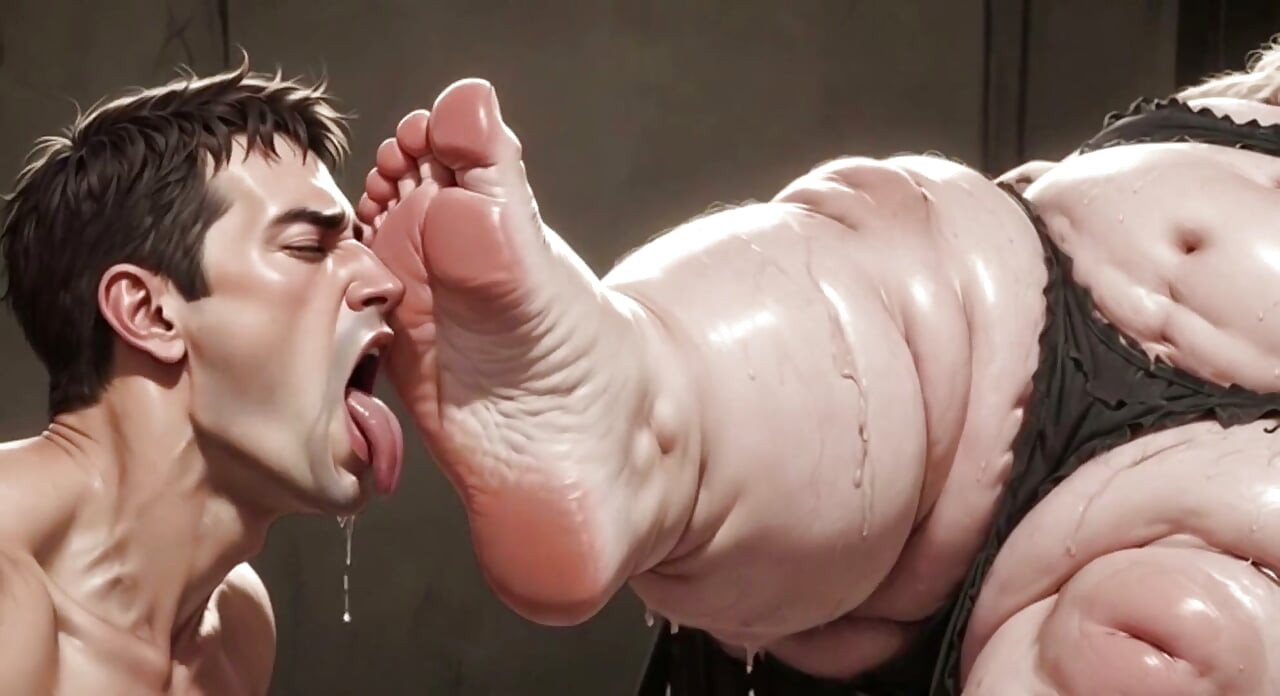 巨大なSSBBWが足を舐める奴隷を支配 - ビッグフィート崇拝