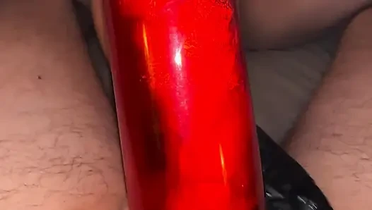 Athena plays with Nikos’s cock while it’s locked in chastity