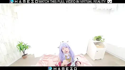 Сексуальная японская девушка Cocona Himekawa ублажает своего бойфренда, в VR.