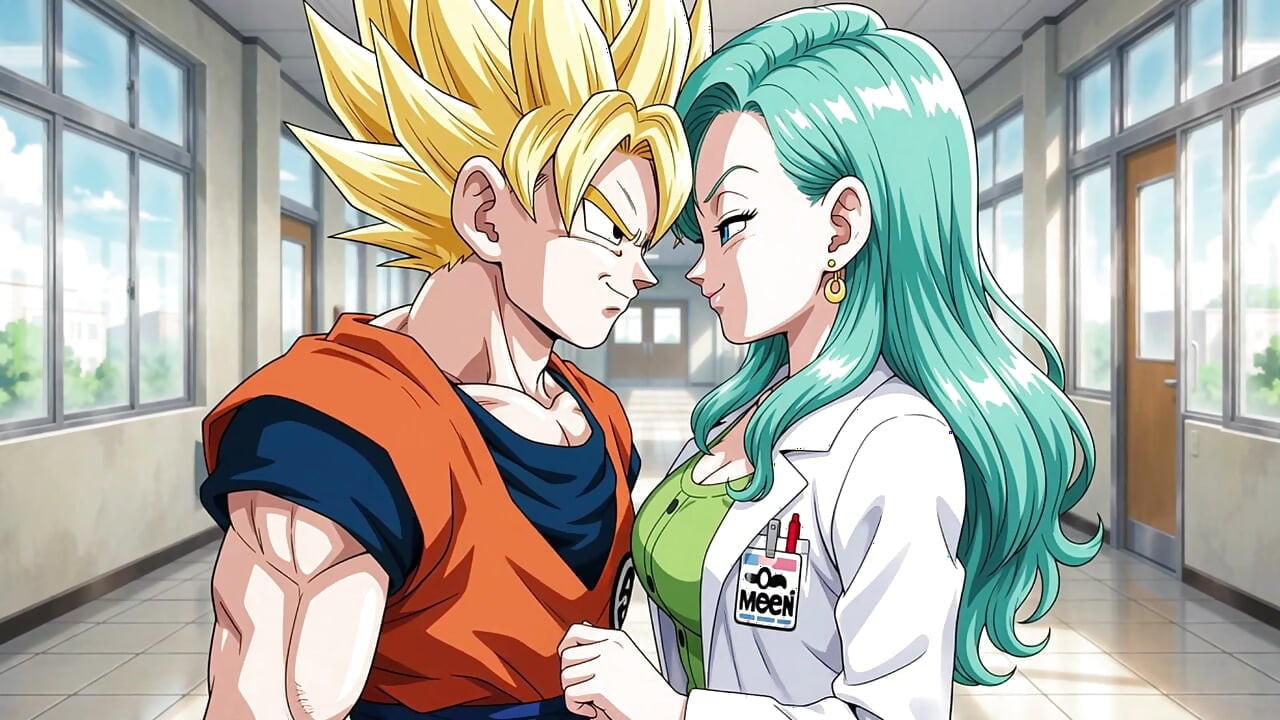 Goku takes advantage of the fact that Vegeta is not there to visit Bulma. Porn in Spanish- AI