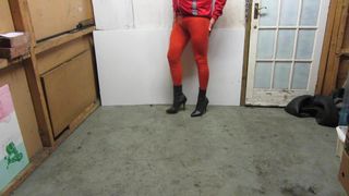 Posing in my skintight leggings & ankle boots