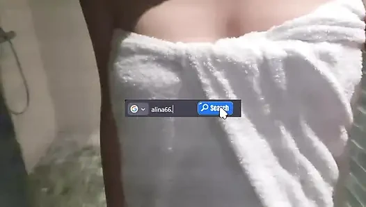 Slutty German Girl caught masturbating in the Sauna