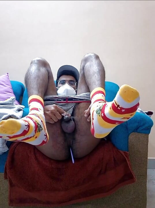 Desi handsome indian webcam anal toy fucks the piss out of him uncontrollably pissing in underwear and cumshot bottomless naked