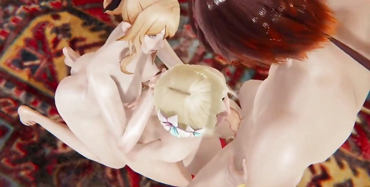 Genshin Impact Hentai - Lumine Blowjob to Zhong Lee Helping by Jean - Japanese Asian Manga Anime Cartoon Game Porn Video Animati