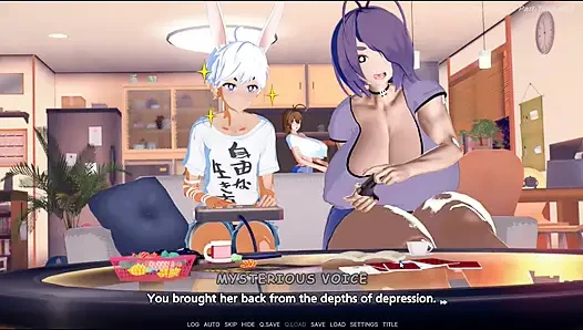 Hentai oyunu -hentai tavşanı kahraman yarı zamanlı seks oyun animasyonu yapıyor