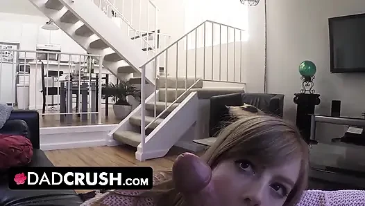 DadCrush - Horny Babe Strips Naked And Gets Her Hairy Pussy Plowed Hard By Big Throbbing Cock