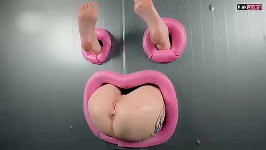 Gloryhole Ass Sticking Out of the Wall: POV Fuck with Face Reactions Until Creampie