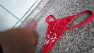 Cum im my wife red pantie (the other angle)