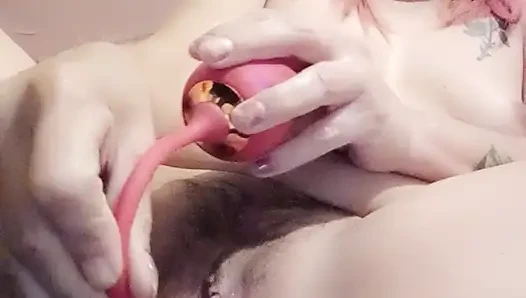 Mexican blonde gets hot with a fake one