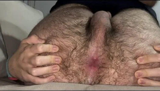 Thick hairy ass teen fingers himself