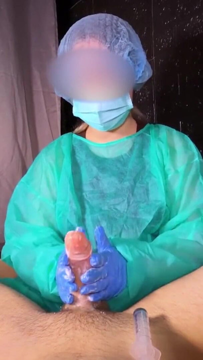 NURSE Decided to Try out my DICK in Practice. Fast Jerking Off | Clip 1