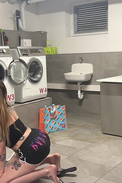 Two Big Girls in the Laundromat