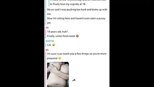 Snapchat, 18 year old virgin - I deflowered him and squirted all over him