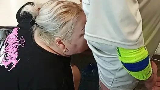 Fucking my stepmom in the mouth in the kitchen and cumming