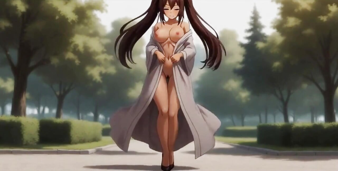 Long-legged Brunette Park Slut Public Pussy & Tits Flash Masturbation Ai Generated