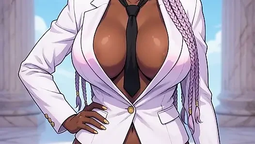Big Breast Executive Ebony Babe with a Tight Black Ass Bald Pussy