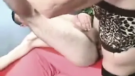 Strap on fucked by Granny