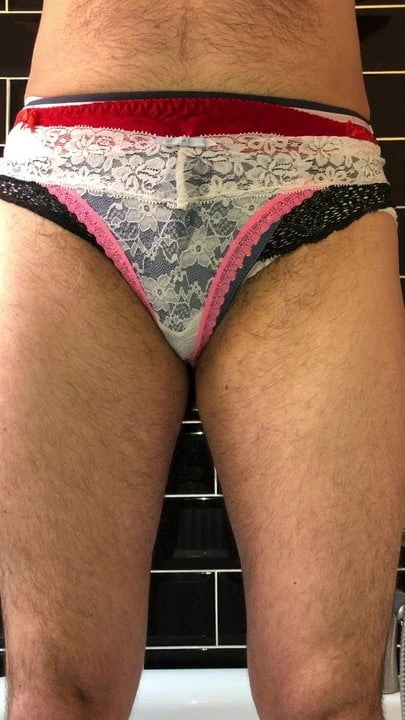 Pissing in 10 pairs of panties