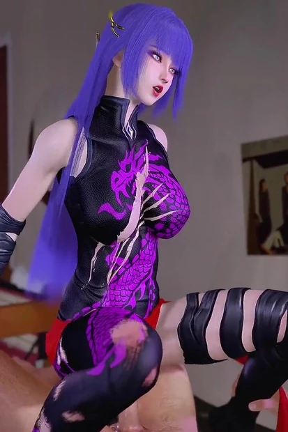 3D Cosplay Slut with Blue Hair Got Fucked so Hard
