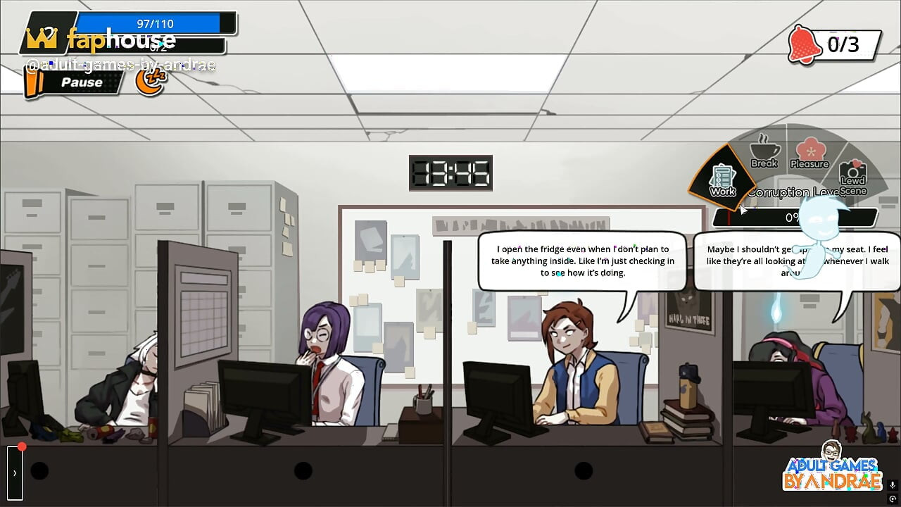 Gameplay hantu femboy bagian 1 - masturbasi di kantor