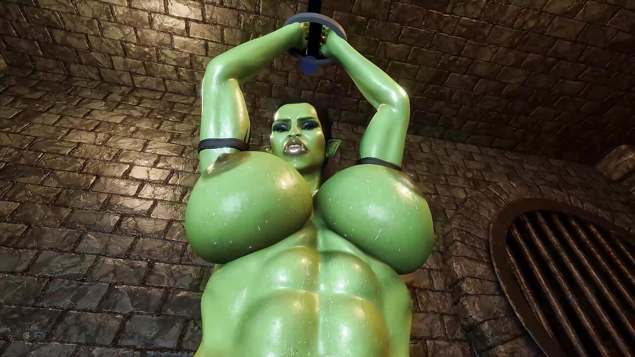 Futanari Orc BDSM Deep Throat Blowjob.