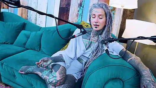 I talk about U - uncomfortable - ASMR podcast SFW talking goth skinny girl dreadlocks tattoo model inked girl