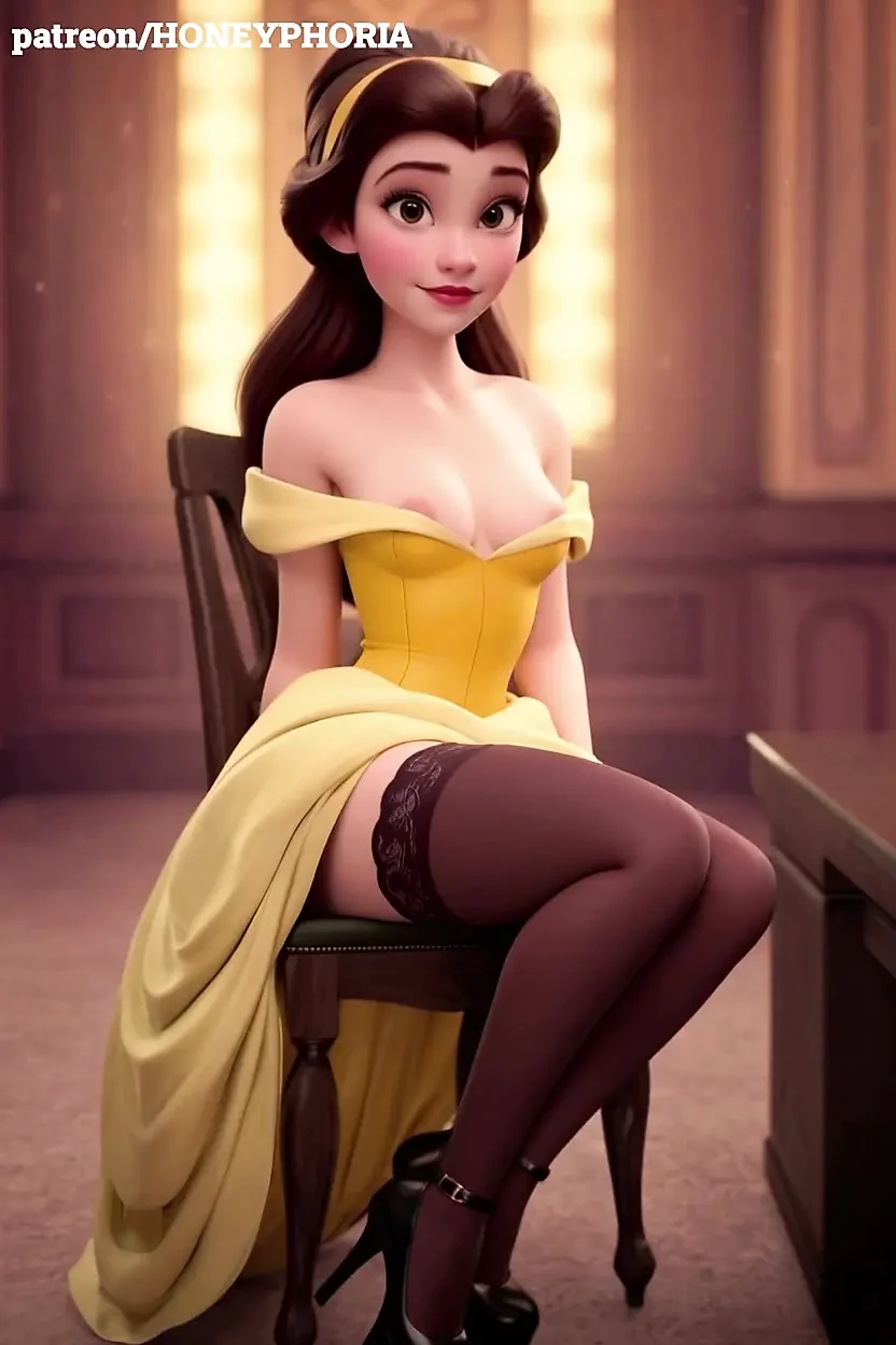Belle from Beauty and the Beast 3D cartoon animation