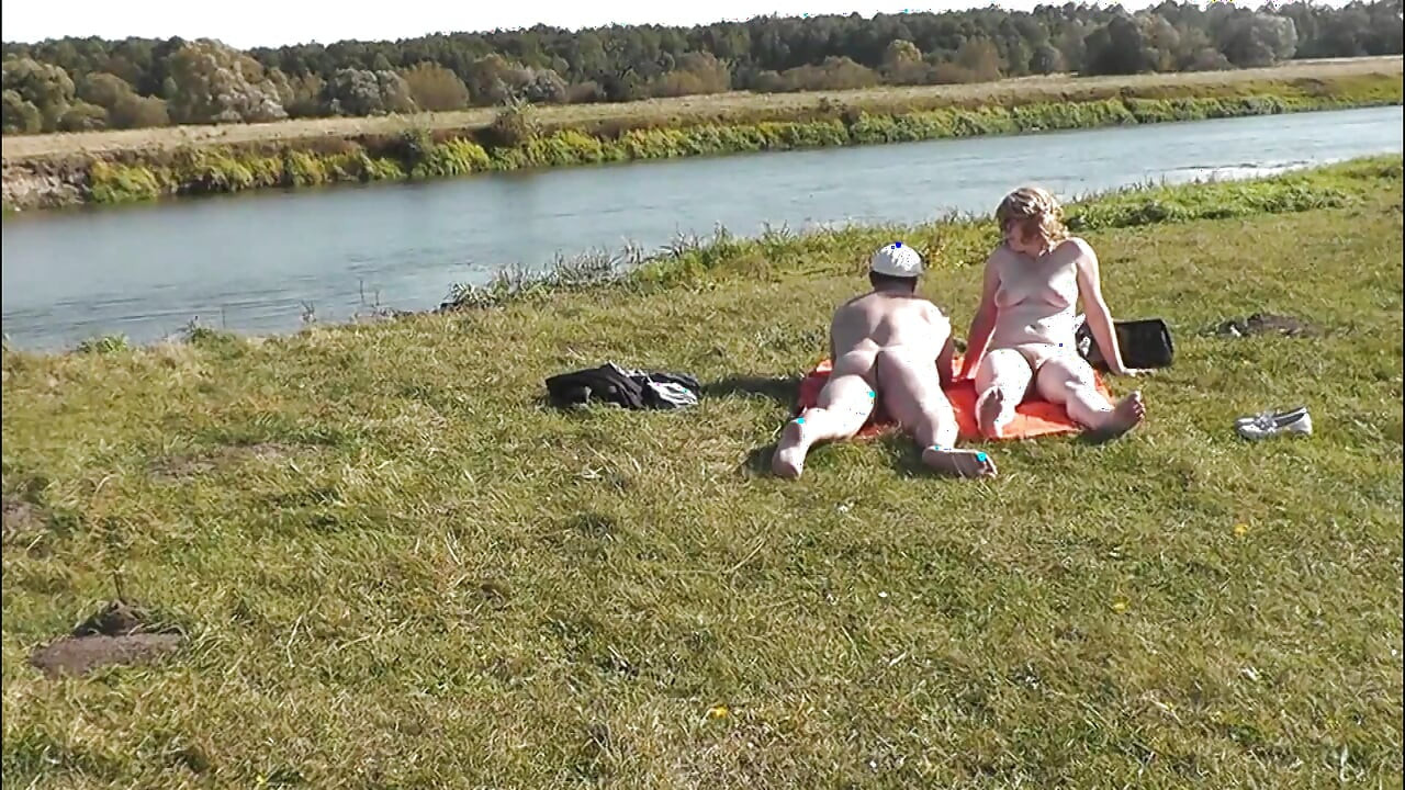 My wife and lover sunbathing naked on wild beach and fucking doggystyle. Naked in public Nudists Naturists Outdoor Outside Sex
