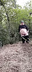 belly and boobs flash in the woods