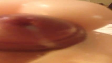 Cumming with toy