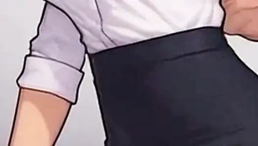 Waifu sekreter bakış açısı - latin ve renkli saç ofisi yakın çekim azdırma