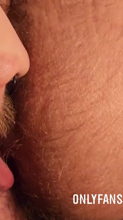 Muscle bear getting his hairy hole eaten by his tattooed straight bro | Clip 1