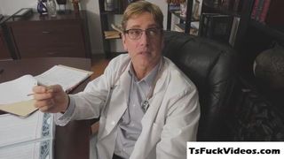 Busty Trans Nurse Chelsea Marie Barebacked By