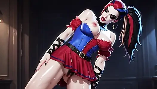Harley Quinn sıkı amcıklı, büyük klitorisli ve ıslak.