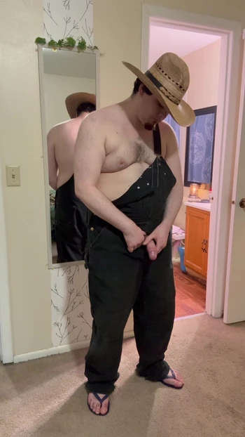 Alaskan Native in overalls