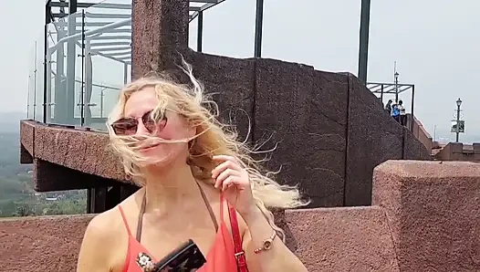 Schöne Blonde Reife Ehefrau Genießt Ihren Tag