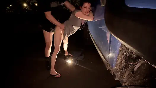 Roadside Quickie public deepthroat whore wife