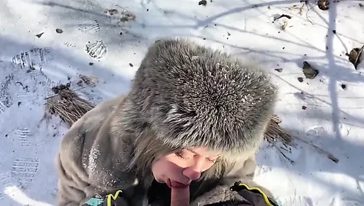 Vilu Vidish Is Sucking Dick in the Winter Forest