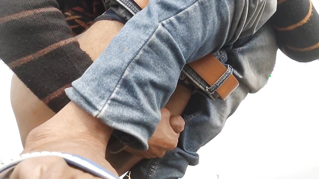 Indian Big Cock Cumshot in Public Open Area.