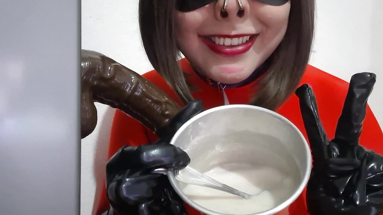Cute Trap Elastic Whore Giving a Blowjob to BBC and Eating Cum after Deepthroat wearing a BDSM Nosehook