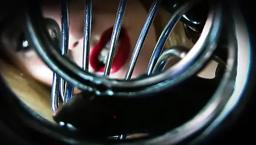 Kadın egemenliği lateks eldivenler