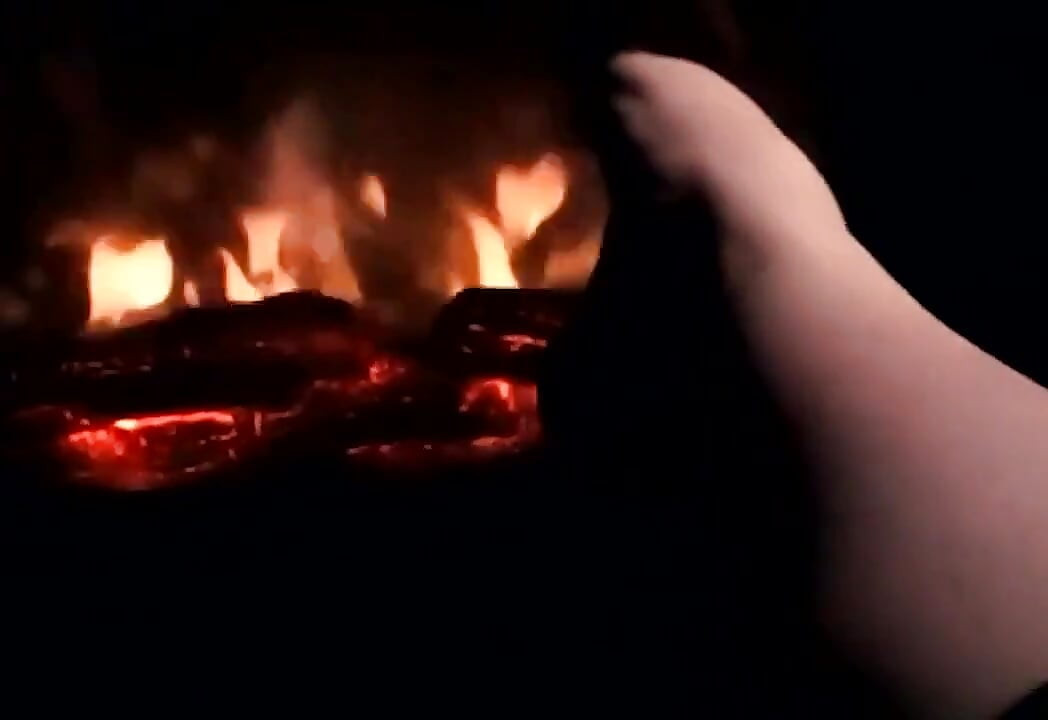 Warming My Feet on the Fire so They Get Warm and Sweaty for Your Cock and Balls
