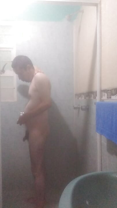 Man in the shower