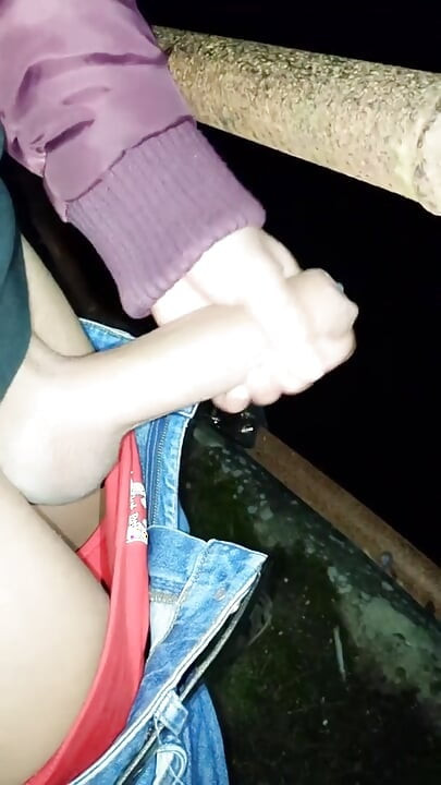 Twink Piss Then Cum Then Piss Again From a Bridge