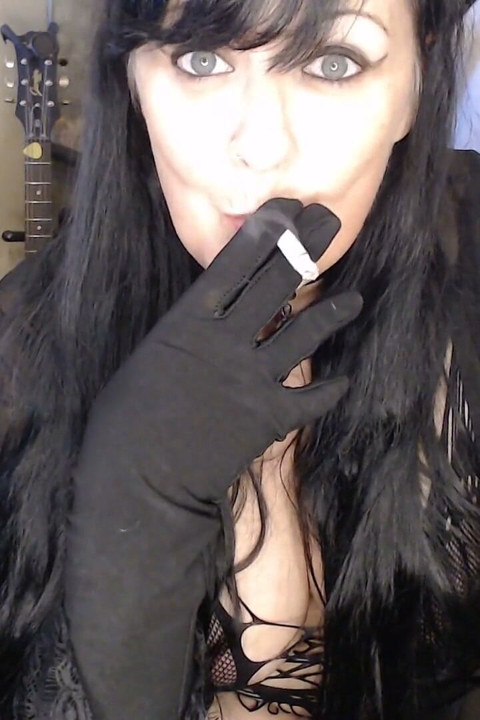 Sexy MILF Smoking Gloves