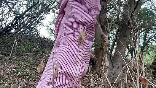 Close up Roadside Pee While Being Watched