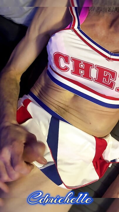 Cdmichelle Wearing Sexy Cheerleader Outfit While Jamming Music