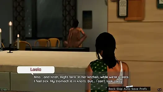 Leela and Ronnie watching rita and krish